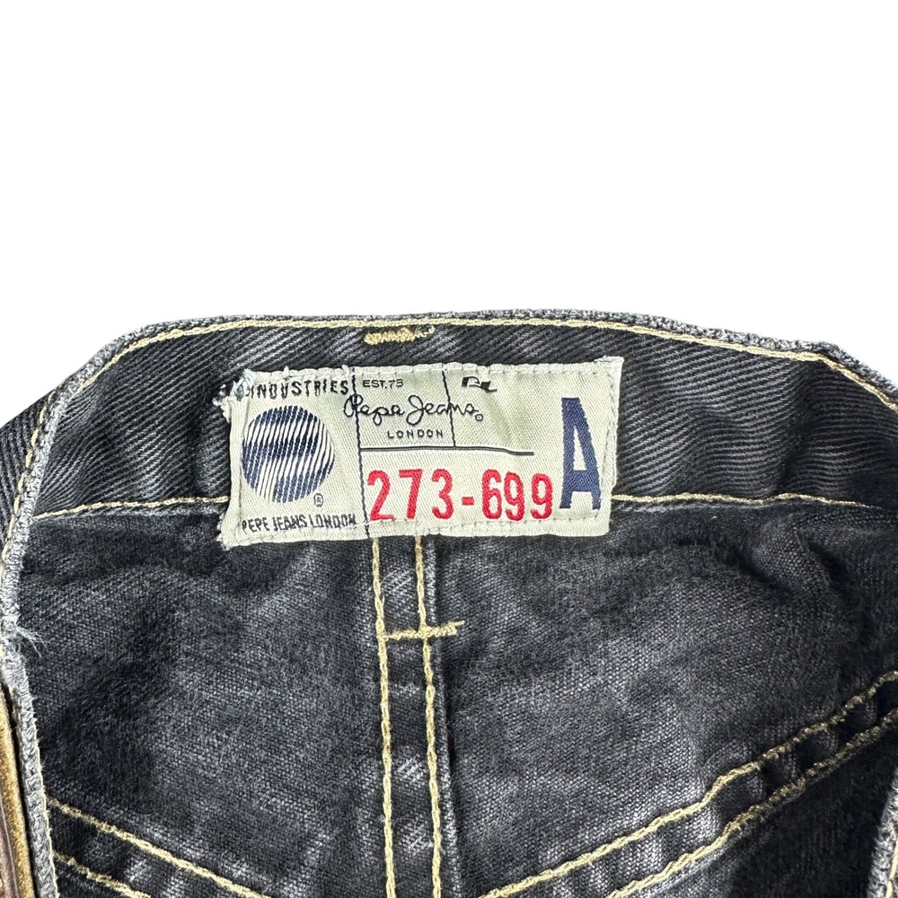 Vintage Pepe Jeans London Black Denim Heavyweight Streetwear Y2K Oversized 38x33 - Picture 4 of 10